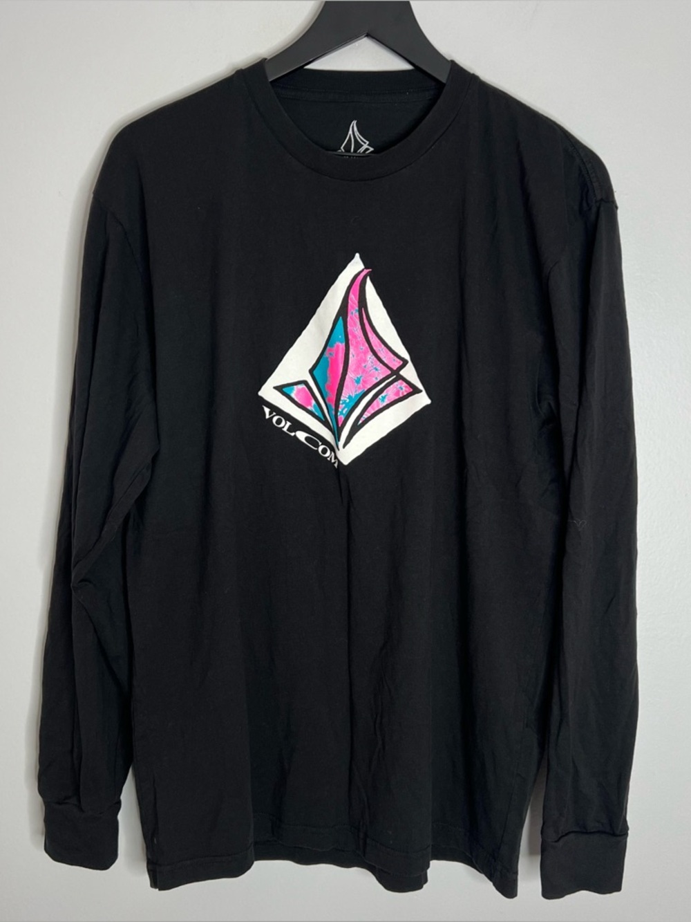 Volcom Stone Creedlecosm Long Sleeve T Shirt Mens Large Black *FLAW*